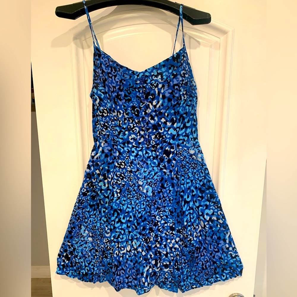 Blue Pattern Skater Dress